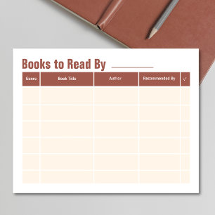 Back to School Reading Accessories Book Club  Notepad