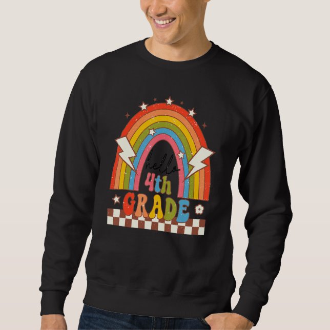 Back To School Ready To Crush 4th Grade Rainbow Te Sweatshirt (Front)