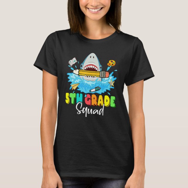 Back To School Ready To Crush 5th Grade Squad Shar T-Shirt (Front)
