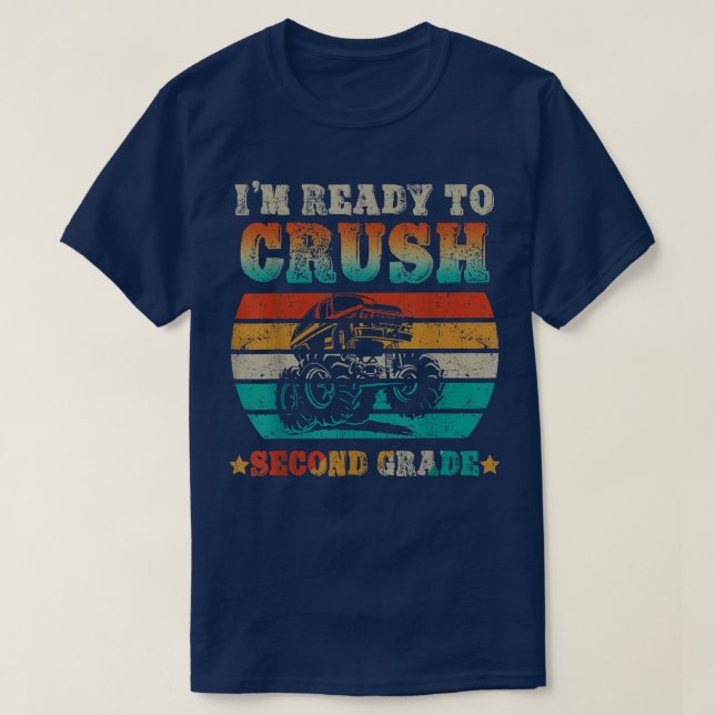 Back To School Ready To Crush Second Grade Monster T-Shirt (Design Front)