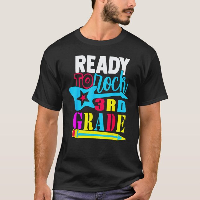 Back To School Ready To Rock 3rd Third Grade Teach T-Shirt (Front)