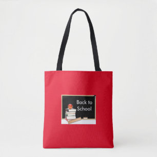 Back to School Red Book Tote Bag