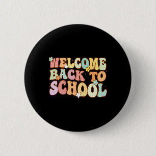 Back To School Retro First Day Of School Teacher  6 Cm Round Badge
