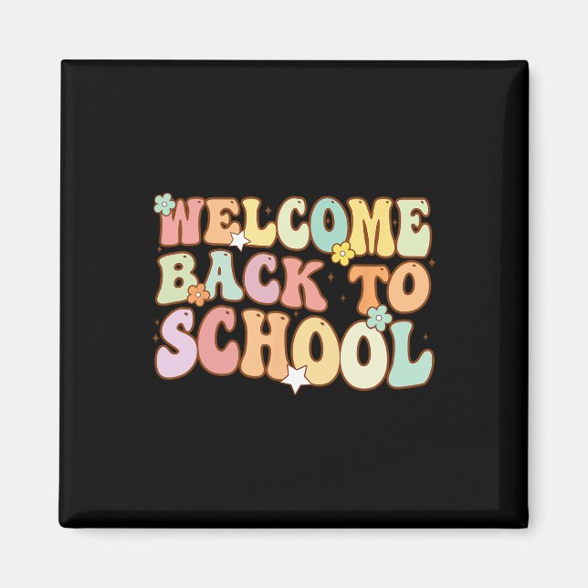 Back To School Retro First Day Of School Teacher  Magnet (Front)
