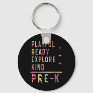 Back To School Retro Playful Ready Explore Kind Pr Key Ring