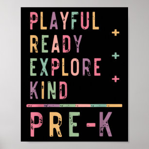Back To School Retro Playful Ready Explore Kind Pr Poster