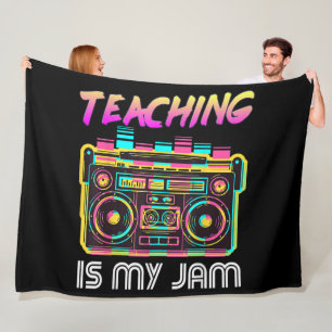 Back to School Retro Teaching is My Jam 80s Fleece Blanket