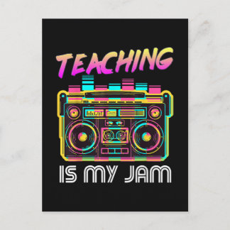 Back to School Retro Teaching is My Jam 80s Invitation Postcard