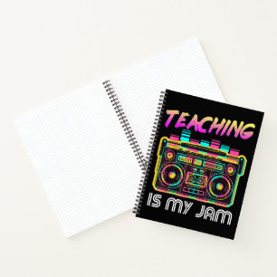 Back to School Retro Teaching is My Jam 80s Notebook