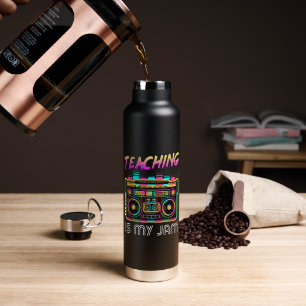 Back to School Retro Teaching is My Jam 80s Water Bottle