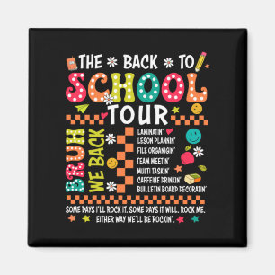 Back To School Retro The Teacher Tour Kindergarten Magnet