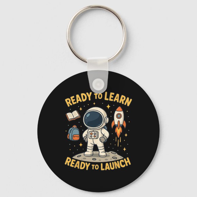Back To School Rocket Launch Space Learn Student K Key Ring (Front)