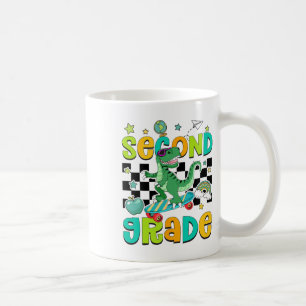 Back To School Rolling Into 2nd Grade T-rex Skateb Coffee Mug