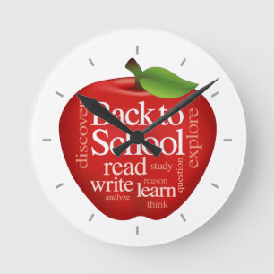 Back to School Round Clock