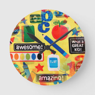 back to school round clock