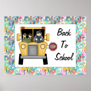 Back to School School Bus Custom Print Poster