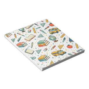 Back to School School Supplies Pattern Notepad