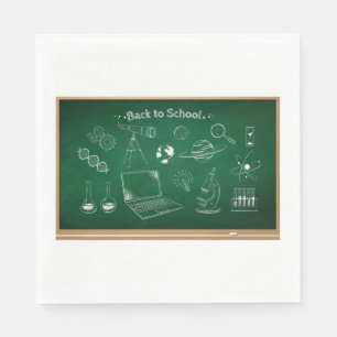 Back to School Science Chalkboard Education  Napkin