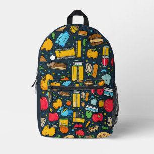 Back to School Seamless Patterns Printed Backpack