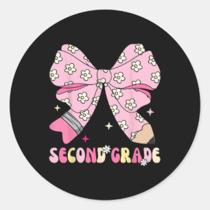 Back To School Second 2nd Grade Kid Teacher Coquet Classic Round Sticker