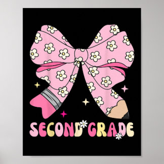 Back To School Second 2nd Grade Kid Teacher Coquet Poster