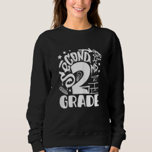 Back To School Second 2nd Grade Teacher Girls Graf Sweatshirt