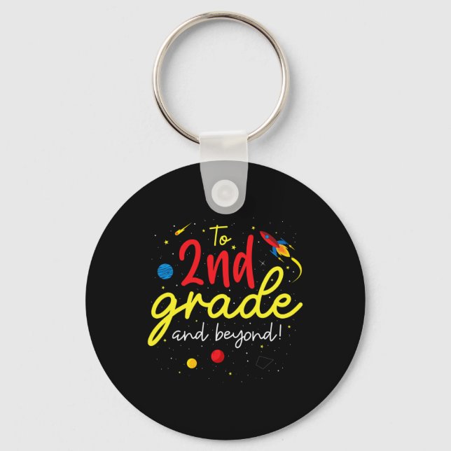Back to School Second Grade Boy Girl Space 2nd Gra Key Ring (Front)