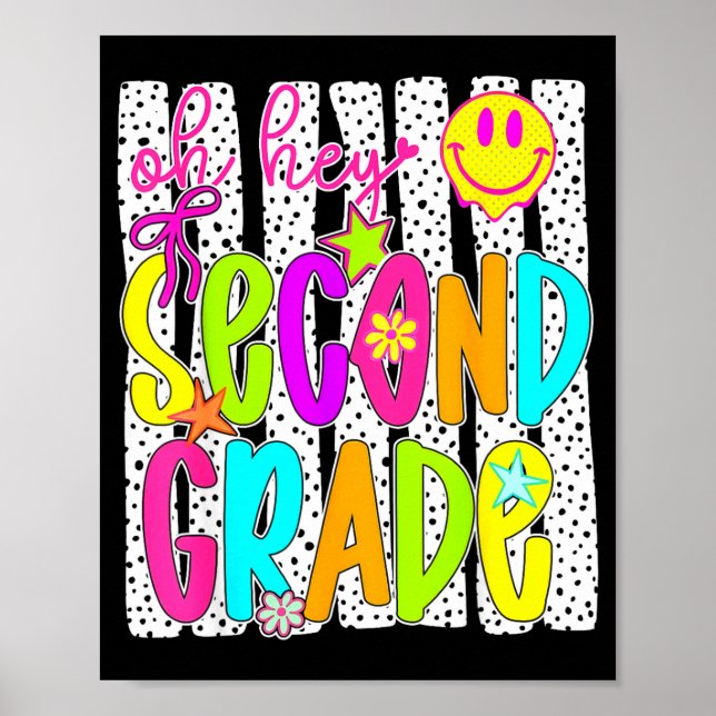 Back to school second grade teachers women student poster (Front)