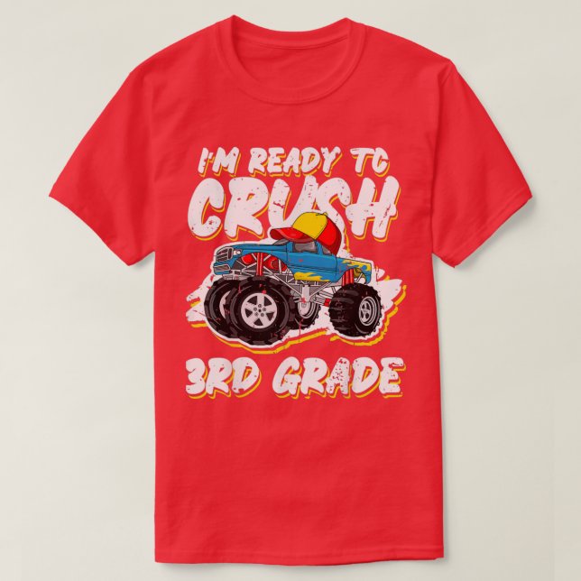 Back To School Shirt 3rd Grade Monster Truck Boys (Design Front)