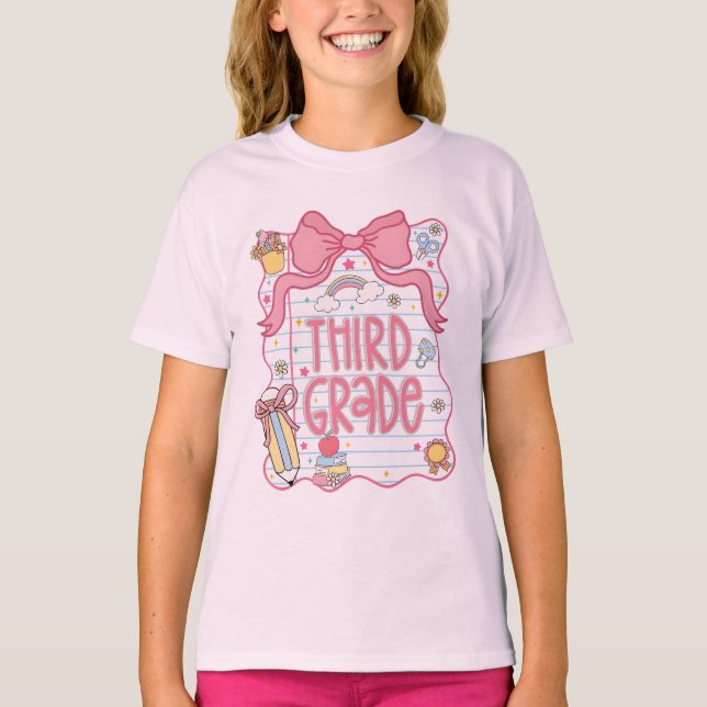 Back to School Shirt, Third Grade T shirt (Front)