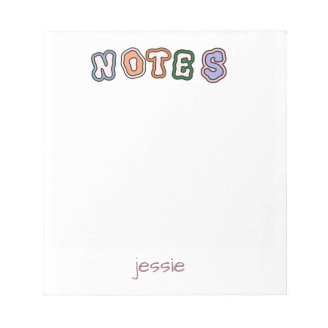 Back to School Simple Colourful  Notepad (Front)
