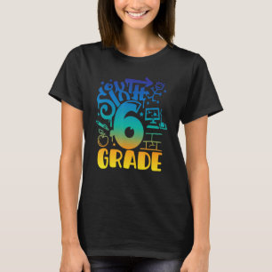 Back To School Sixth 6th Grade Teacher Boys Graffi T-Shirt