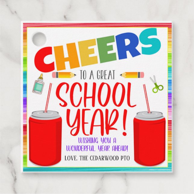 Back to School Soda Gift Tags (Front)