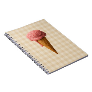 Back to school spiral notebook pink and beige