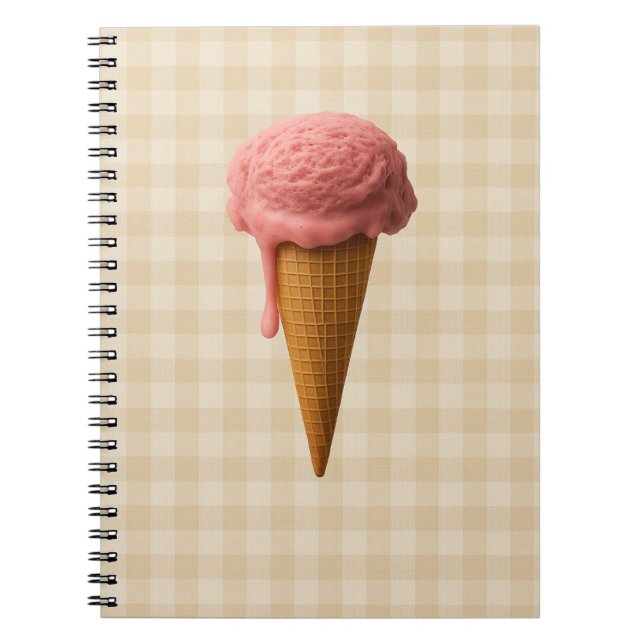 Back to school spiral notebook pink and beige (Front)