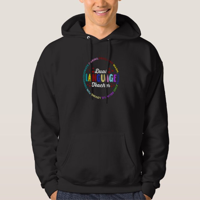 Back To School Squad Cute Dual Language Teacher   Hoodie (Front)