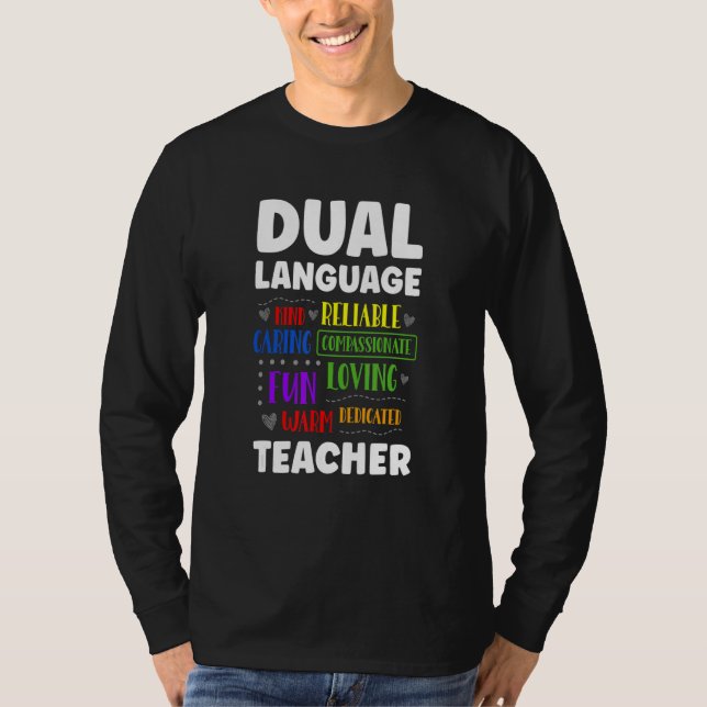 Back To School Squad Cute Dual Language Teacher T-Shirt (Front)