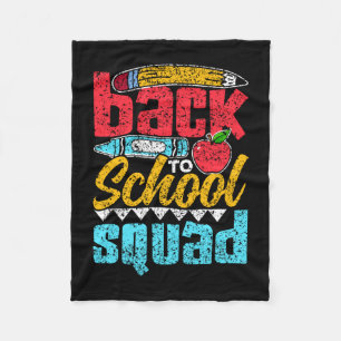 Back to school squad kids teacher pupil back to fleece blanket