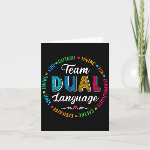 Back to school squad students cute dual language card