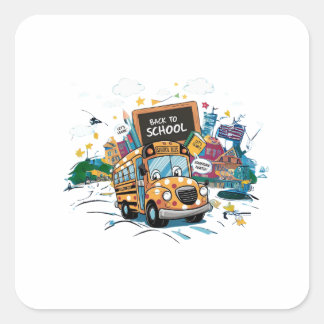 Back To School Square Sticker