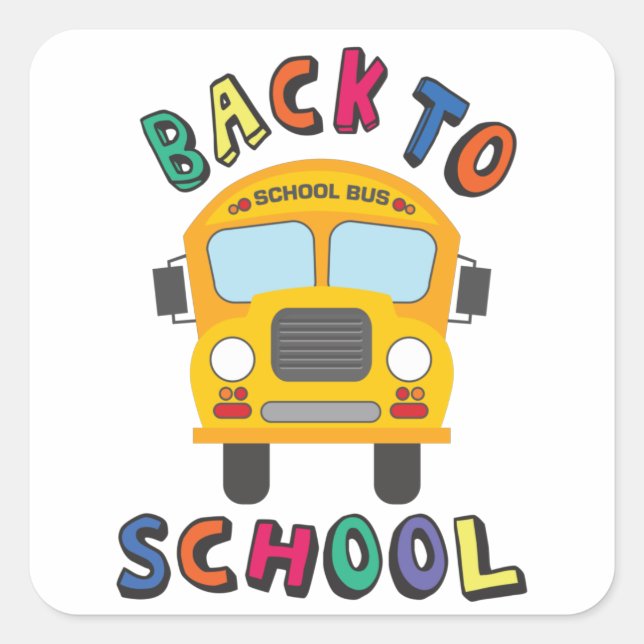 Back to school square sticker (Front)