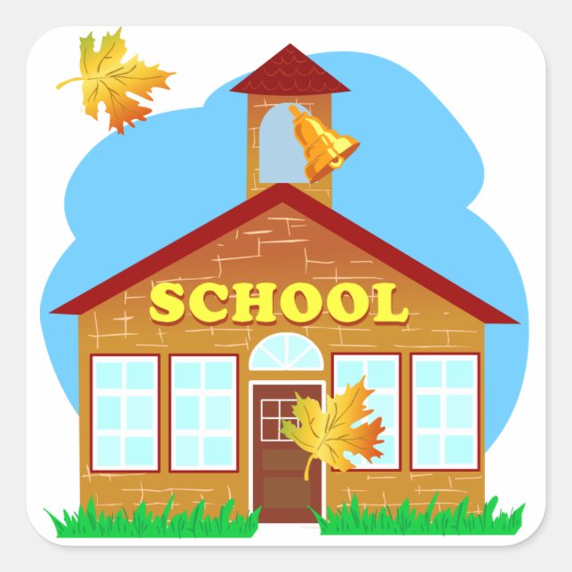 Back To School Square Sticker (Front)