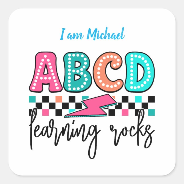 Back to School Square Sticker (Front)