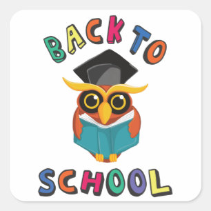 Back to school square sticker