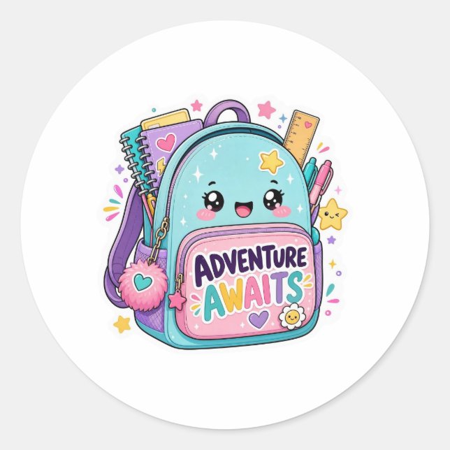 Back to School Stickers | Adventure Awaits (Front)