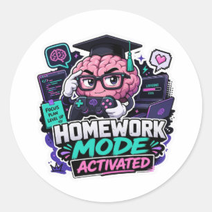 Back to School Stickers Homework Mode Activated