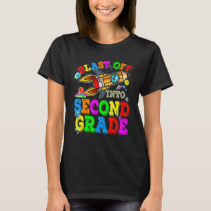 Back To School Student Blasting Off Into 2nd Grade T-Shirt