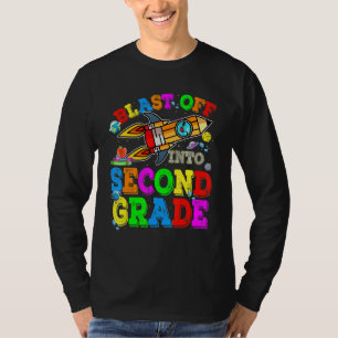 Back To School Student Blasting Off Into 2nd Grade T-Shirt