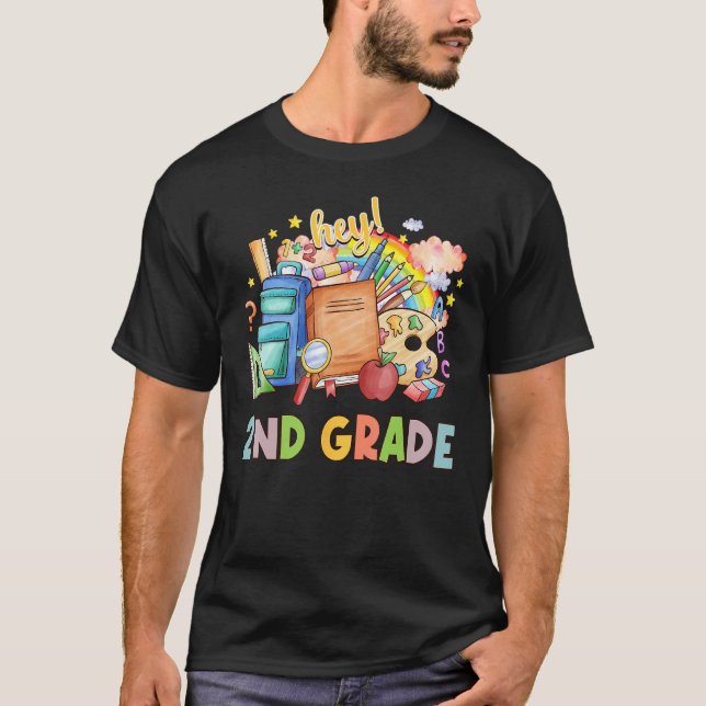 Back To School Students Teacher Hey 2nd Second Gra T-Shirt (Front)