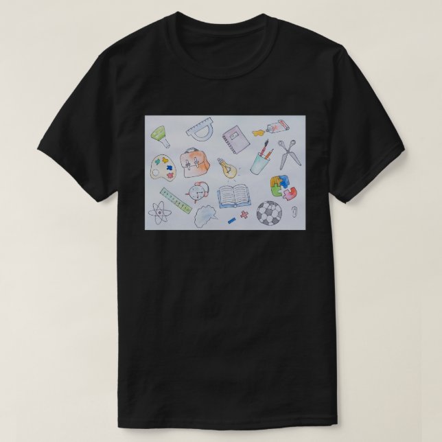 Back To School Study Supplies, School T-Shirt (Design Front)